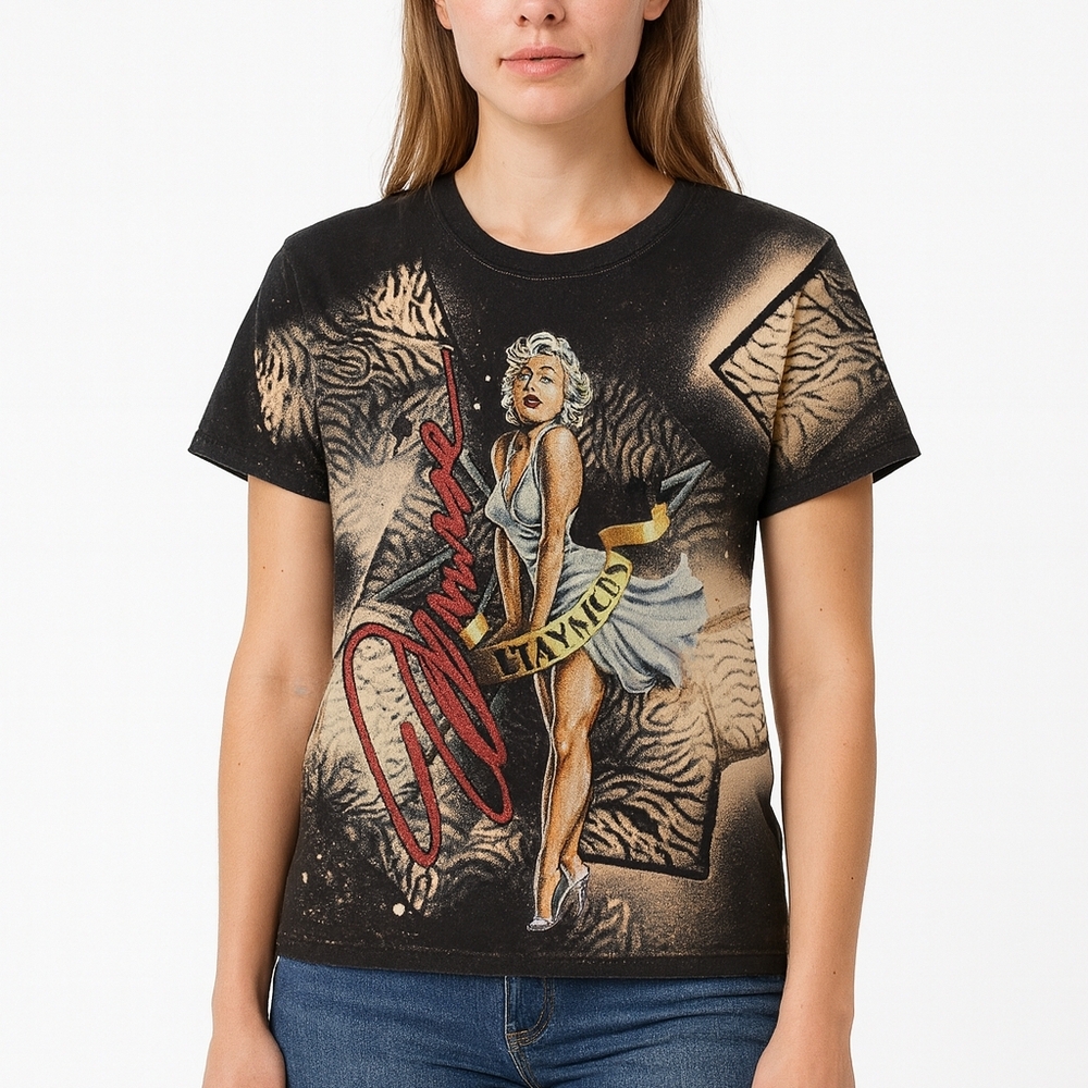 Marilyn Monroe Custom Bleach Work Tee Size Small Mothership Boutique